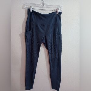 Women's‎ Navy Blue Ribbed Pants